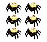 KBIBCK Halloween Spider Candles Lights, 6 PCS HalloweenSpider Eyeball Lights, HalloweenDecorations LED Tea Lights,Battery Operated LED Candle for Haunted House Night Indoor,Spooky Theme Party Decor