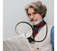 KBIBCK Hands Free Magnifying Glass, 5X 10X Neck Wear Magnifying Glass with Light, Flexible Gooseneck Magnifier, USB Rechargeable Hands Free Reading Magnifying Glasses for Seniors, Reading, Close Work