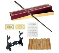 KBIBCK Hermione Granger Wand, Handcrafted Wizard Wand, 38CM Magic Hermione Wands in Gift Box with Station Ticket, Spell Chart, Map and Holder, for Role Play, Birthday Party Gifts and Collectibles