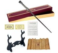 KBIBCK HPotter Wand, Handcrafted Wizard Wand, 35CM Magic Harry Wands in Gift Box with Station Ticket, Spell Chart, Map and Holder, for Role Play, Birthday Party Gifts and Collectibles