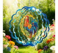 KBIBCK KBIBCK Rooster Wind Spinner, 30cm 3D Metal Hanging Wind Spinner, Hanging Ornament for Women Gifts Garden Yard Art Decorations (Rooster)