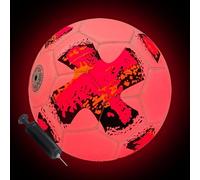 KBIBCK Light Up Football, Size 5 Glow in The Dark Football, Glow Ball with 2 Color LED Lights & Pump, Light Up Soccer for Kids, Teens & Adults, Perfect for Night Games, Training, and Outdoor Fun