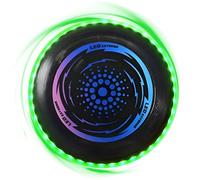 KBIBCK Light-Up Frisbee, Flying Disc with 49 LED Lights, 27 cm Ultimate Frisbee, Glowing Flying Disc, LED Frisbee Disc for Adults and Teenagers, LED Frisbe Glowing for Outdoor Lawn Beach (Green)