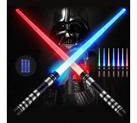 KBIBCK Light Up Saber, 2 PCS Star Wars Lightsabe,7 Colors Changeable Lightsaber,Light Sabers,LED Light Saber Sword with Sounds Mode Laser Sword Toy for Kids and Adults Halloween Dress Up Parties