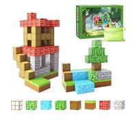 KBIBCK Magnetic Blocks, 75PCS Magnetic Building Blocks, Build Forest Mine Adventure Magnet World, Montessori Sensory construction Toys Christmas Birthday Gifts for 3+ Year Old Boys Girls