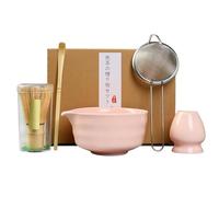 KBIBCK Matcha Whisk Kit,5 PCS Matcha Tea Set with Whisk and Bowl, MatchaSpoon, Whisks Holder,Reusable Matchas Making Kit for Traditional Japanese Tea Ceremony, Perfect Matchas Starter Set (Pink)