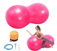 KBIBCK Peanut Ball with Pump, Sensory Gym Ball for Yoga, Pilates, Core Training & Balance, Anti-burst Exercise Balls for Pregnancy Birth, Physical Therapy, Child Training (Fuchsia)