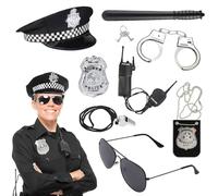 KBIBCK Police Costume Accessories, Police Costume Women, Sexy POLICE Outfit Women, Halloween Party Dress Up for WomeN/Ladies,Helloween Carnival Pretend Play