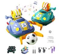 KBIBCK Remote Control Bumper Cars,2 Pack Mini RC BumperCars with Ejectable Cartoon Drivers & Football equipment,RC Ejecting BumperCar, 2.4GHz RC BumperCars,2 Players Battle Cars for Kids