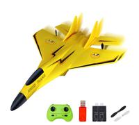 KBIBCK Remote Control Plane, RC Plane Ready to Fly, RC Planes 2CH 2.4Ghz Remote Control Wireless Airplane Toy, RCPlane with LED Lights, Remotes Controle Airplanes for Beginners Kids Adults (Yellow)