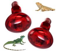KBIBCK Reptile Heat Bulbs, 2 Pieces 100W Reptile Heat Lamp, E27 Infrared Heated Bulb, Heating Bulb, for Reptiles, Lizards, Turtles, Snakes, Amphibians
