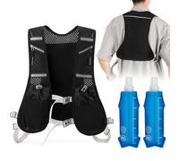KBIBCK Running Vest for Men and Women, Running Backpack with 2 x 500 ml Water Bottles, Reflective Hydration Backpack, Adjustable Chest Straps with Reflectors, Hydration Vest for Runs, Trails