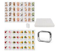 KBIBCK Seaside Escape Game Blocks Mahjong Sets, 65 Tiles Seaside Escape Board Games, Mini Mahjong Set, Cartoon & Fruit Pattern MahjongGame Beachside Board Games, Family Board Game for Kids and Adults