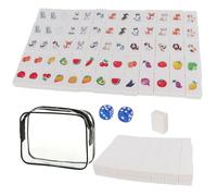 KBIBCK Seaside Escape Game Blocks Mahjong Sets, 65 Tiles Seaside Escape Board Games, Mini Mahjong Set, Fruit & Pet Pattern Mahjongs Game, Beachside Board Games, Family BoardGames for Kids and Adults