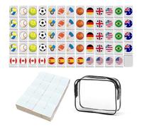 KBIBCK Seaside Escape Game Blocks Mahjong Sets, 65 Tiles Seaside Escape Board Games, Mini Mahjong Set, Flags & Balls Pattern Mahjong Game, Beachside Board Games, Family Board Games for Kids and Adults
