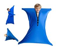 KBIBCK Sensory Body Sock, 47" x 27" Body Sock Sensory Kids, Exercise Elastic Full BodySock, Stretchy Body Sox Full-Bodys Wrap BodySox to Relieve Stress for Children Aldult with Autism Anxiety (M Blue)