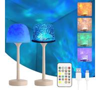 KBIBCK Shower Lamp, Waterproof ShowerLamp with 16 Colour RGB Ocean,Touch & Remote Control & Adjustable Brightness, Rechargeable ShowerLight,Cordless Lamp for Bathtub/Bathroom