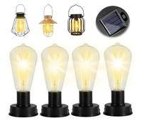 KBIBCK Solar Bulbs for Outdoors, Pack of 4 Solar Lights Replacement Parts, Solar Lights Replacement Bulbs, Waterproof for Outdoor Decor, Replacement Solar Panel for Garden Light
