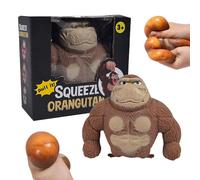 KBIBCK Stretchy Monkey Toy, Stretchy Gorilla Toy, Decompress Gorilla Toy, Decompress & Squish, Squeeze Orangutan Monkey, Stretchy Orangutan Toys for Kids and Adults, Stress Relief Toys (Gorilla)