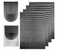 KBIBCK Temporary Blackout Blinds,4 Pack Stick on Curtains,150 x 60cm No Drill Blinds,Thermal Privacy Protection with Clips for Home Bedroom Bathroom Windows Nursery, Loft, Travel RV Car(Gray)