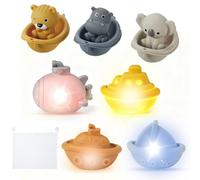 KBIBCK Toddler Bath Toys,Mould Free Baby Bath Toys, 11 Pack Light Up BabyBath Toys with Floating Boats & Bath Cups & Storage bag,Toddler Kids Water Pool Toys for 1 2 3 4 Year Olds Babies
