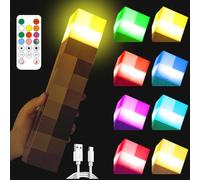 KBIBCK Torch Shaped Wall Lamp, Torch Light Sconce, Bright Wall Torch, 8 Colours and 3 Levels of Brightness, Sound and Imitation Flame Light, with Timer Function