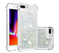 KBIKO-zxl Clear Case Compatible with iPhone 6 Plus Phone Case TPU Cover Glitter Liquid Case for iPhone 6s Plus, Lightweight Sequin Back Case for iPhone 7 Plus / 8 Plus.Silver YBL