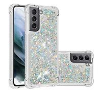 KBIKO-zxl Clear Case Compatible with Samsung Galaxy S21 5G Phone Case TPU Cover Glitter Liquid Case for Samsung Galaxy S21 5G, Lightweight Sequin Back Case for Galaxy S21 5G.Silver YBL