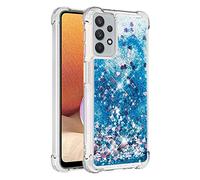 KBIKO-zxl Samsung Galaxy A32 5G Case, Liquid Glitter Case Air-Cushion Drop Resistant Bling Shiny Sparkle Flowing ShockProof Soft TPU Bumper Cover for Samsung Galaxy A32 5G.Blue YBL