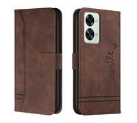 KBIKO-zxl Wallet Case for OnePlus Nord 2T 5G, Magnetic Flip Leather Case with RFID Block Card Slots Kickstand Shockproof Protective Cover Compatible with OnePlus Nord 2T 5G.Brown HX
