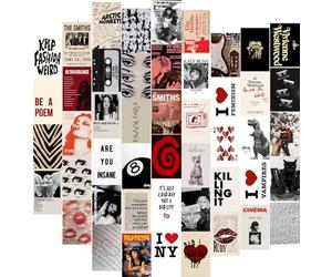 KBKBART 50Pcs Downtown Girl Room Decor,Y2k Wall Art Prints for Bedroom,Coquette Wall Collage Kit Aesthetic,4''x6'' Vintage Photo Collage Kit Pictures ,Retro Rockstar Posters Wall Decor Dorm