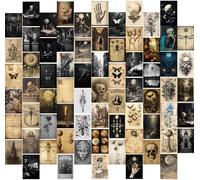 KBKBART 70pcs Dark Academia Wall Collage Kit, Vintage Poster Wall Decor, Retro Style Dark Aesthetic Room Decor, Light Academia Photo Collage Kit 4"x6" Aesthetic Picture, Gothic Home Decor for