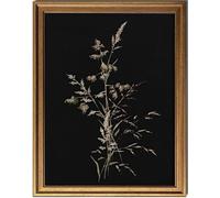 KBKBART Framed Canvas Wall Art, Vintage Wall Art Floral Botanical Canvas Painting Farmhouse Decor, Black Dark Classical Flower Artwork for Wall, Moody Vintage Wall Decor for Bedroom Living Room, Cozy