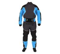 KBLDOPN 4-layer Kayak Dry Suit For Men Latex Gaskets On Neck And Wrist Dual-adjustable Overskirt Hook-and-loop Neoprene Locks Down Sailing Kayaking Equipment(Blue,M)