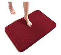 KBLDOPN Bath Mat Non-Slip Bathroom Rug Mat Soft Absorbent Bath Mat Machine Washable Bathroom Shower Door Floor Mat Carpet For Tub Room For Bathroom Accessories Decor(Dark red,40CMx60CM)