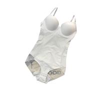 KBLDOPN Seamless Shaping Leotard Tank Underwire White Bodysuit Women Shapers Stretch Solid Color Silky Underwear Shapewear For Bodybuilding And Shaping(WHITE,S)