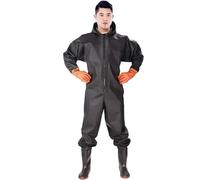 KBLDOPN Thickened Waterproof Fishing Pants Shoes Wader Apparel Jerseys Suit Full Body Boots Set Chest Waters Clothes Wading Men Women For Fly Coarse Carp Fishing(75 silk black gloves,36)