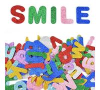 KBNIAN 165PCS Glitter Letters Stickers, Glitter Foam Alphabet Stickers, Self Adhesive, A-Z Foam Letter Crafts Supplies Sticker for School Project, Party Decorations, DIY Scrapbooking