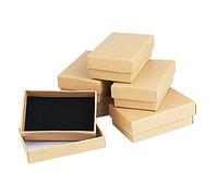 KBNIAN 24Pcs Cardboard Jewelry Box, Jewellery Gift Box Kraft Paper Jewelry Packaging Box with Lid Rectangle Jewelry Organizer Holder for Necklace Bracelet Ring Gifts Display- (Brown),3.15x1.97x1.2Inch