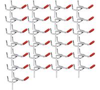 KBNIAN 25 PCS Pegboard Hooks Set Single Pegboard Hooks Stainless Steel Perforated Board Hooks Peg Wall Tool Hangers Assortment Peg Hook for Hammer Screwdrivers Wrench Key Garage Workbench Retail Shop