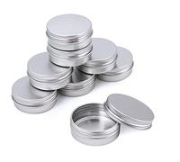 KBNIAN 30Pcs 30ml Aluminium Tins Jars, Empty Cosmetics Container Pots Travel Sample Pots Round Cans with Screw Lids for DIY Crafts, Cosmetics, Salve, Candle, Lip Balm, Travel Storage 5.2 * 2cm(Silver)