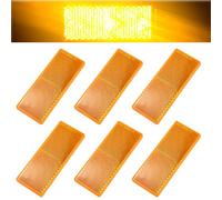 KBNIAN 6Pcs Rectangular Reflectors,Amber/Orange Rectangular Rear Reflectors Self-Adhesive Reflectors Car Reflector Truck Reflector Reflective Rectangular for Gate Posts,Trucks Bikes,Motobikes,Trailers