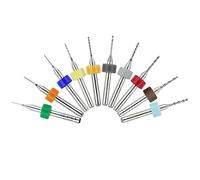 KBNIAN Set of 10 Micro Carbide PCB Drill Bits Diameter 0.3mm to 1.2mm Shank 1/8” Small Mini Tiny Tipped Tungsten Twist Auger Boring Miniature Hole Drill Bit for Wood Glass Plastic Acrylic Metal Models