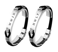 KBNSUIAN 2 Pack WWJD Cross Bracelet Inspirational Christ Faith Reminder Layered Silicone Bangle Religious Christian Jewellery for Church Prayer, What Would Jesus Do He Would Love First, 8.26 Inch