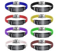 KBNSUIAN Angel Michael Christ Saint Amulet Jewellery - Engraved St. Michael Divine Guidance Prayer Braided Wrap Silicone Bracelet Bangle, Faithful Heaven's Warrior Wristband for Men Women