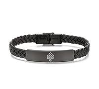 KBNSUIAN Buddha Om The Eternal Knot Jewellery Buddhism Prayer Amulet Leather Bracelet Religious Protection Symbolic Bangle Spiritual Serenity Meditation Reminder Jewellery for Men Women