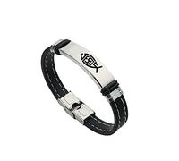 KBNSUIAN Christian Symbol Jesus Fish Silicone Bracelet with Stainless Steel Buckle, Religious Christ Ichthus Bangle Women Men's Ichthys Jewellery Faith Reminder for Church Daily, 8.26 Inch, Silver