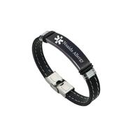 KBNSUIAN Custom Engraved Medical Alert Foods Allergy Identification Silicone Wristband for Women Men, Personalised Disease Allergic Awareness Bracelet Emergency ID Bangle for Safety, with Aid Bag