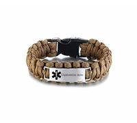 KBNSUIAN DNR Paracord Bracelet for Men Personalised Medical Alert Do Not Resuscitate Bangle Life Willings Identification Jewellery Reminder,9 Inch,Brown