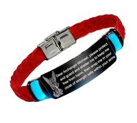 KBNSUIAN Glow in The Dark Archangel Saint Michael Silicone Bracelet - Patron Saint of Warriors Prayers Deliverance Engraved Wristband, Christ Spiritual Faith Gifts for Him Her